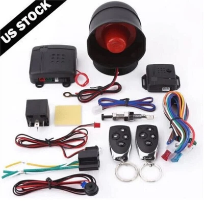 Sistema de alarme de carro universal segurança sistema de entrada sem chave com 2 chaveiros W7I9 - Imagem 1 de 4