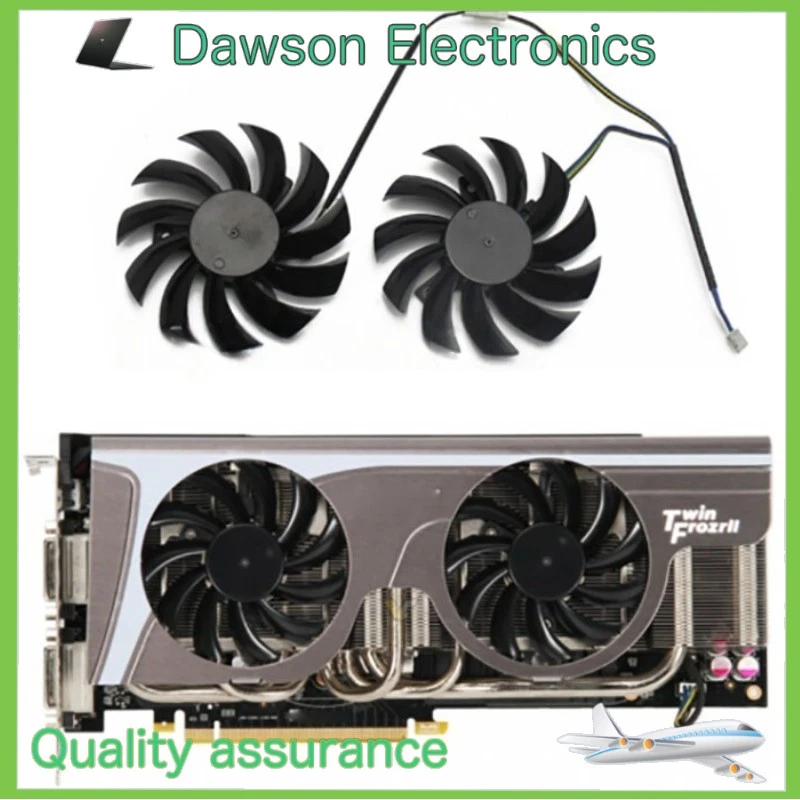 2psc 75MM Cooler Fan For MSI GeForce GTX 580 570 560 560Ti 465 PLD08010S12HH - Image 1 of 4
