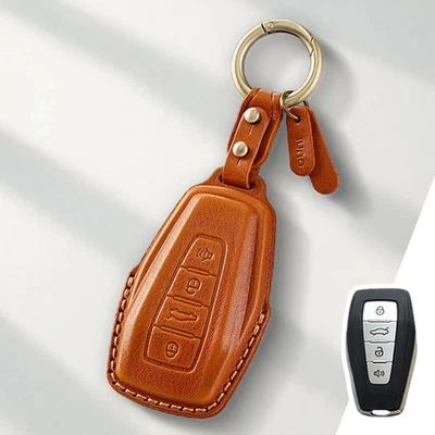 Genuine Leather Key Case Cover for Geely Coolray X6 X7 Emgrand Global Hawk GX7 - Image 1 of 4