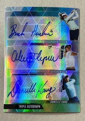 2021 Super Glow  Sports Inaugural Lexi Thompson, Henderson, Kang Triple Auto - Image 1 of 3