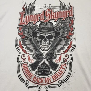 Rare Lynyrd Skynyrd Skull Tshirt Mens XL "Sweet Home Alabama" White Guns & Skull - Bild 1 von 8
