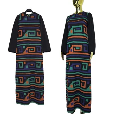 Archival🔥 Lanvin Vintage Wool Dress Geometric Patterned Full Lenght Size 42 - Image 1 of 4