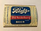 1940’s Blatz Old Heidelberg  IRTP Bottle Beer Label- 4 1/2” x 3” -Mint!