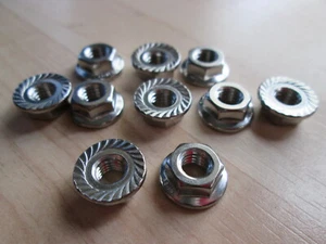 Menge (10) M6 x 1,0 6 mm A2 Edelstahl Wellenschliff Flansch Kontermutter #H15AD - Bild 1 von 8