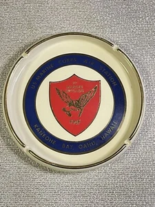 Vintage US Marine Corps Air Station Ashtray 1st Marine Brigade FMF OAHU, HAWAII - Picture 1 of 7