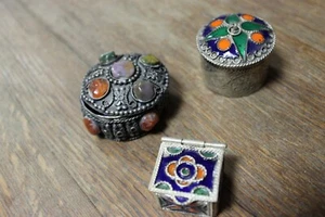 SET MINI SCATOLE ETNICHE MAROCCO HAND MADE METAL BOX - Imagen 1 de 1