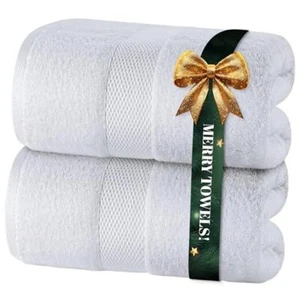 Luxury Bath Sheets Towels for Adults Extra Large | Highly Absorbent 01: White - Picture 1 of 7
