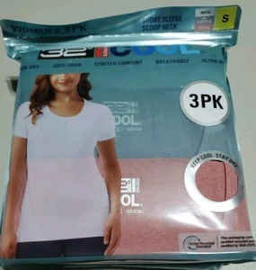 32 Degrees Cool Women's 3-Pack Short Sleeve Scoop Neck Tee, Multicolor, Small - Picture 1 of 5