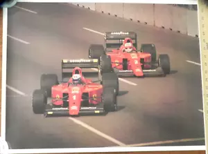 Poster 1990 Formula 1 Ferrari 641 F1-90 #1 Prost & #2 Mansell on Track - Picture 1 of 10