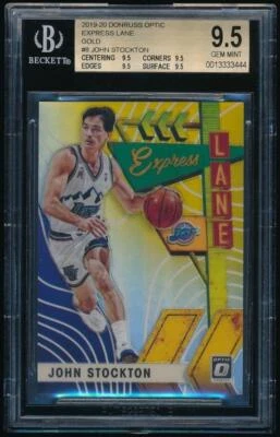 Donruss Optic John Stockton Express Lane Gold/10 2019-20 *Jazz* BGS 9,5 True Gem Foto 1 de 2