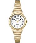 Timex T2H351 Women's Easy Reader Date Expansion Band Watch Gold-Tone/White