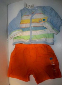 INFANT BOYS THE CHILDREN'S PLACE SET OF 2 TOP/ SHORTS SET NEW $26 ORANGE - Picture 1 of 2