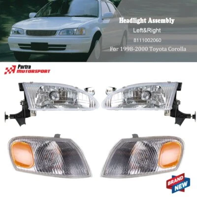 Juego combinado de faros y luces de estacionamiento en esquina para Toyota Corolla 1998 1999 2000 Foto 1 de 4