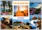 Pink Granite Coast Guirec Dogs Trebeurden Brittany Castle Vintage Postcard