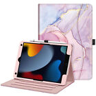 For iPad 9th Gen 2021 Multi-Angle Case Stand Cover with Pocket & Pencil Holder