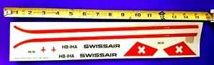 SWISSAIR DC-10 decalcomanie 15 pollici lunghe senza scala, produttore Revell Germania - Foto 1 di 3