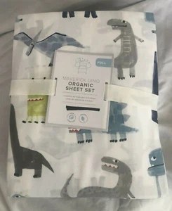 Juego de Hojas Orgánicas Pottery Barn Kids Maverick Dino COMPLETO NUEVO CON ETIQUETAS NLA - Imagen 1 de 2