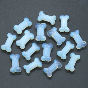 20pcs 1.4" Mini Dog Bone Opal Stone Statue Figurine Crystal Gemstone Ornament - Picture 1 of 3