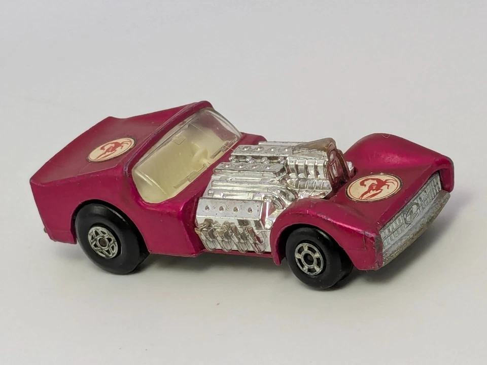 Vintage Matchbox Superfast #19 Road Dragster Purple MAGENTA 1970 Scorpion Decals - Image 1 of 4