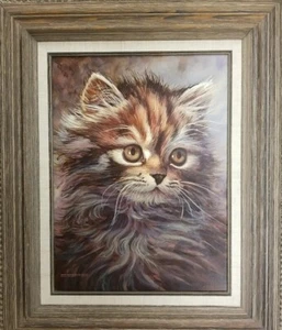"Whiskers", Marv Espe Framed Original Acrylic Artwork, Framed 12x16 - Picture 1 of 3