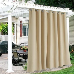 100*84in Outdoor Patio Curtains Sun Blocking Drapes for Gazebo, Porch, Pergola - Picture 1 of 38