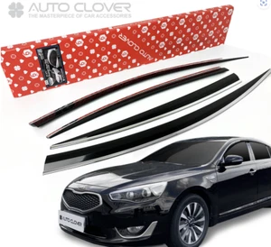 4P Door Visor Rain Vent Guard Window D958 Black Premium for Kia Cadenza 2010~16 - Picture 1 of 7