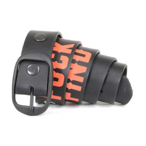 Cinturón de cuero genuino negro Milwaukee MP7110 para hombre "F* Around - Find Out" - Imagen 1 de 12