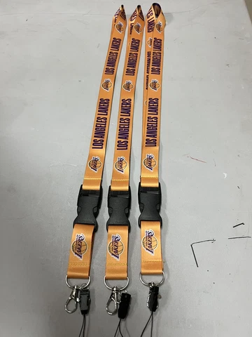 LA Lakers L A Los Basketball NBA Lot Of 3 Lanyard Key Ring Keychain Safety Clip Cover