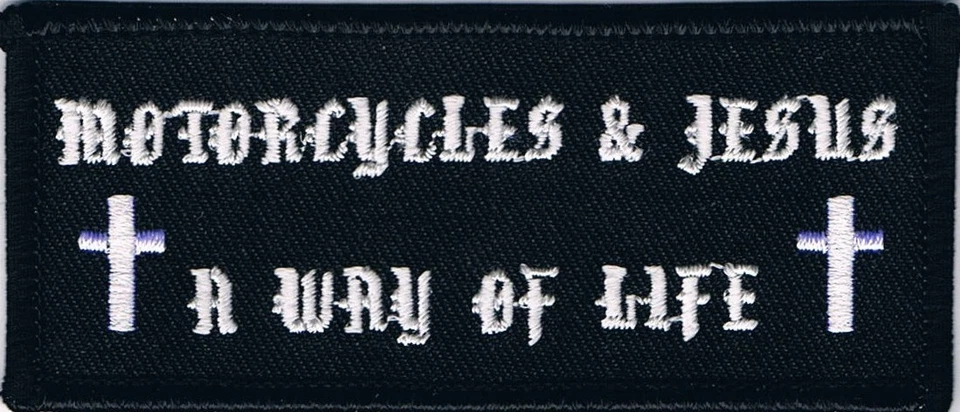 MOTORCYCLES & JESUS A WAY OF LIFE PATCH -  RELIGIOUS PATCHES - Image 1 of 1