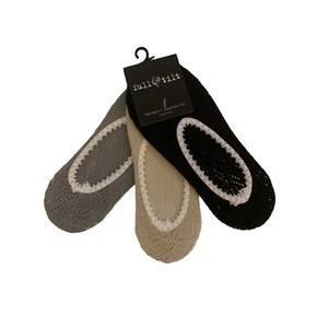 Women's Valierina Style Socks (Full Tilt Sock, Size 9-11 Pack-3, White-Grey-Crea - Picture 1 of 3