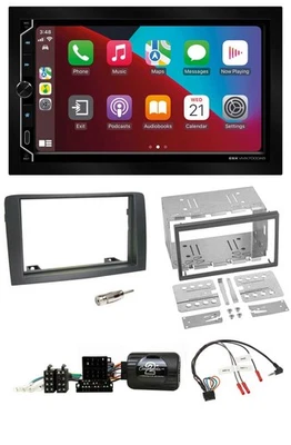 ESX 2DIN DAB USB Lenkrad Bluetooth Autoradio für Fiat Idea 2006-2012 grau - Bild 1 von 4