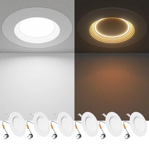 5/6 Inch 5CCT LED Can Lights with Night Light 6 Pack, Retrofit Led Recessed L... - Picture 1 of 8
