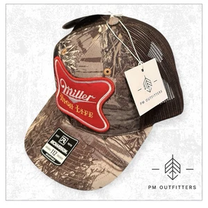 Retro Miller High Life Patch on Richardson 112 Realtree Max Camo Miller Beer Hat - Picture 1 of 4