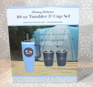 NEU Tommy Bahama 40 Unzen Becher mit 2-12 Unzen Tasse Edelstahl Trinkgetränkeset - Bild 1 von 4