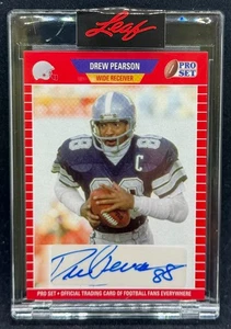 2021 Leaf Pro Set Sports - DREW PEARSON Base Red Auto Cowboys WR HOF - Picture 1 of 2