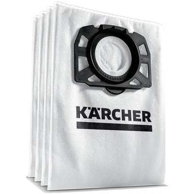 Karcher WD4 WD5 WD6 Fleece Vacuum Cleaner Filter Bags Pack of 4 Genuine Acces... - Image 1 of 4