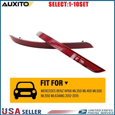 Luz reflectora de parachoques trasero lente roja apta para Mercedes W166 ML350 ML400 2012-15 2-20X Foto 1 de 4