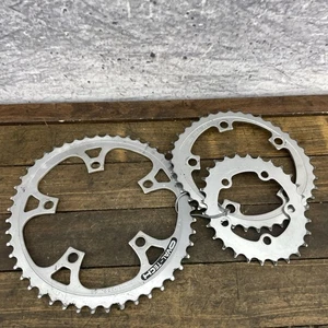 Vintage Sakae Oval-Tech 350 Chainring Set 48/38/28 110/74 BCD 5-Bolt Triple - Picture 1 of 12
