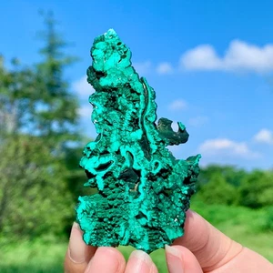36G Natural glossy Malachite transparent cluster rough mineral sample - Picture 1 of 24