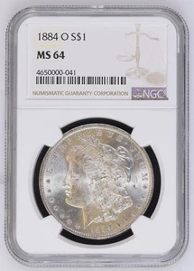 1884 O Morgan Silver Dollar NGC MS-64 - Picture 1 of 2