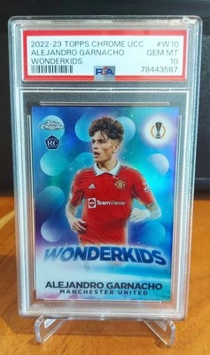 Alejandro Garnacho Topps Chrome Wonderkids Rookie RC PSA 10 - Image 1 of 2