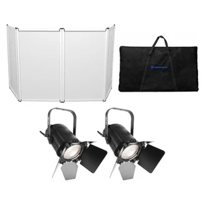 (2) Chauvet DJ EVE F-50Z LED Fresnel DMX Warm White D-Fi Spot Lights+DJ Facade - Picture 1 of 10