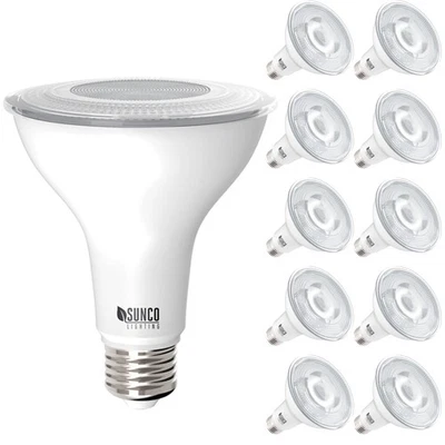 Sunco 10 Pack PAR30 LED Bulbs, Flood Light Outdoor Indoor CRI90, 11W-75W, Dim... - Image 1 of 4