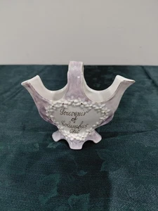 Antiker lila Porzellan Glas Korb Souvenir von Columbus Ohio - Bild 1 von 5