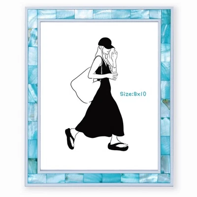 Marco de fotos madreperla 8x10 Shell Oyster, adecuado para pared colgante a... Foto 1 de 4