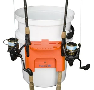 Fishing Rod Holder Compatible with YETI LoadOut Bucket (Blaze Orange) - Picture 1 of 6