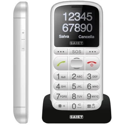 SAIET PRONTO MAX BIANCO CELLULARE PER ANZIANI TASTI BIG DISPALY 2.2" RADIO FM  - Immagine 1 di 4