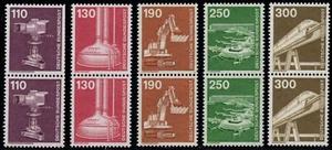 Stamps Germany 1982 Sc 1180-91 Industry and Technic Full Set Pairs MNH - Picture 1 of 2