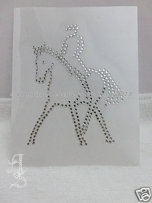 Hotfix Bügelbild Strass Pferd Reiter Horse kl.Traversale li. 151023 Karostonebox - Bild 1 von 2