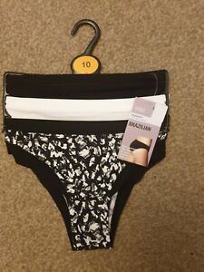 M&S COLLECTION Leopard Lace Tanga Brazilian Knickers Size 8